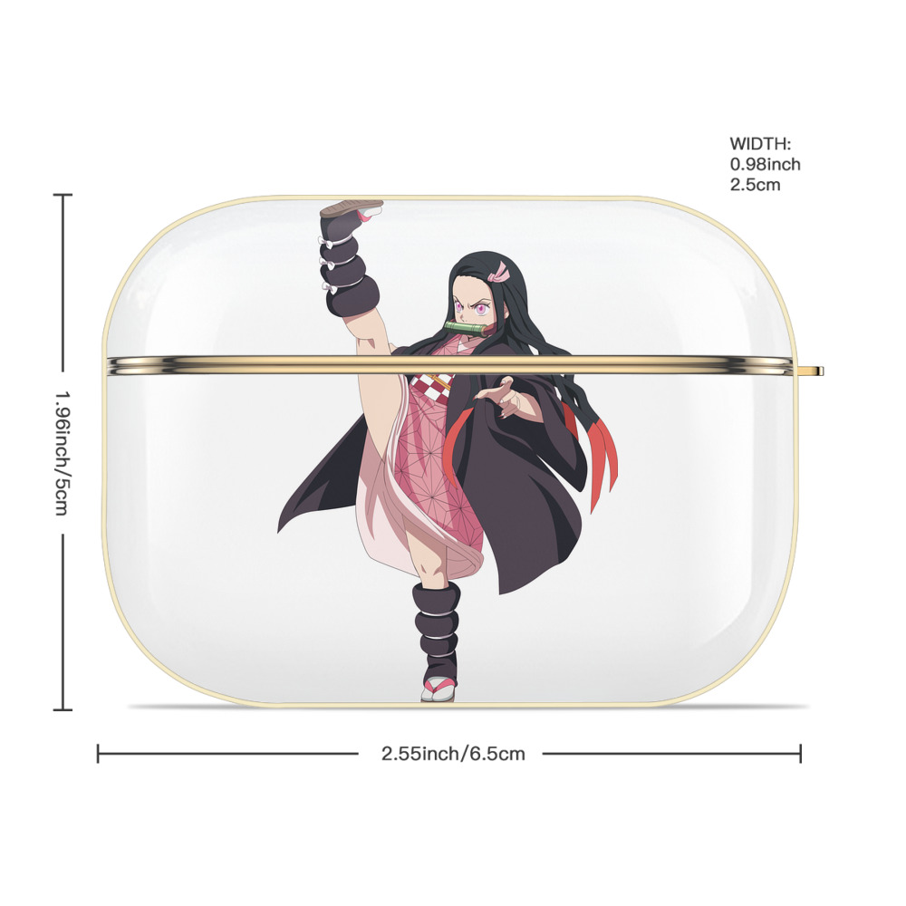 鬼滅の刃（きめつのやいば）竈門 禰󠄀豆子／かまど ねずこ Kamado Nezuko 【AirPods Pro用】ハードシェル保護ケース｜耐衝撃・防指紋・カラビナ付き商品仕様