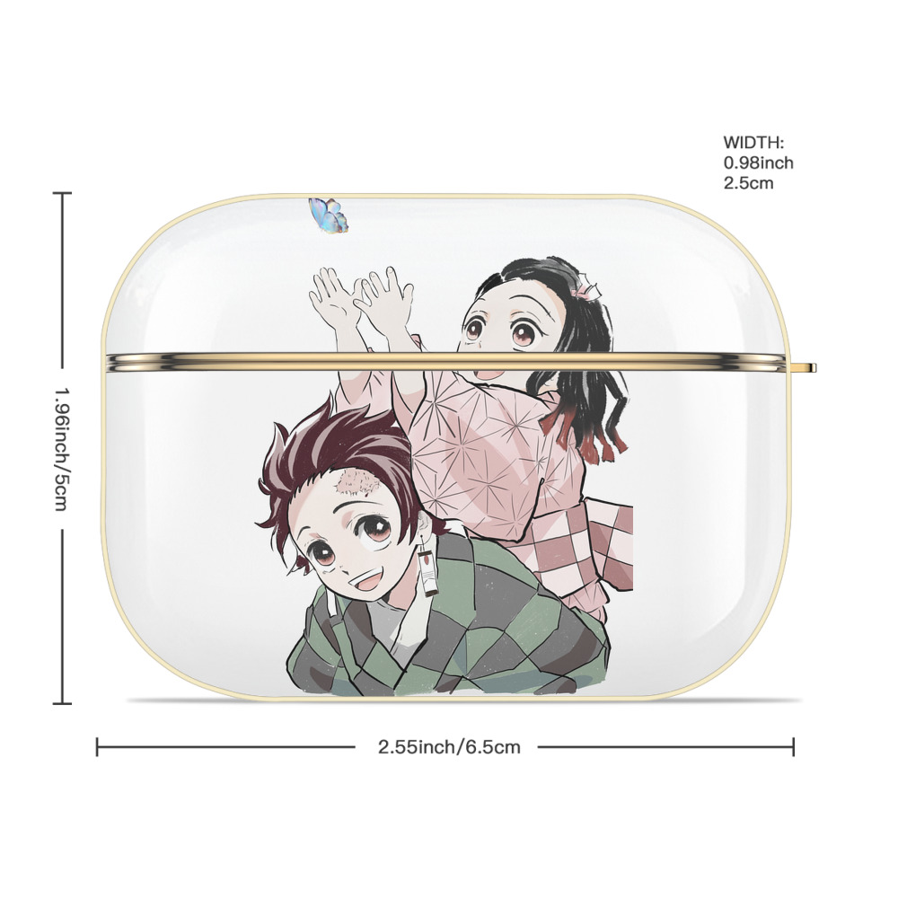 鬼滅の刃（きめつのやいば）竈門 禰󠄀豆子／かまど ねずこ Kamado Nezuko 【AirPods Pro用】ハードシェル保護ケース｜耐衝撃・防指紋・カラビナ付き商品仕様