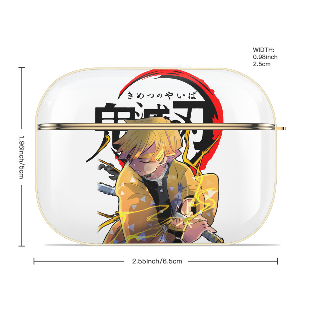 鬼滅の刃（きめつのやいば）我妻 善逸／あがつま ぜんいつ Agatsuma Zenitsu 【AirPods Pro用】ハードシェル保護ケース｜耐衝撃・防指紋・カラビナ付き商品仕様