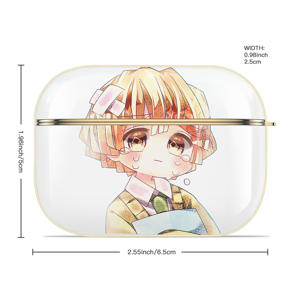 鬼滅の刃（きめつのやいば）我妻 善逸／あがつま ぜんいつ Agatsuma Zenitsu 【AirPods Pro用】ハードシェル保護ケース｜耐衝撃・防指紋・カラビナ付き商品仕様