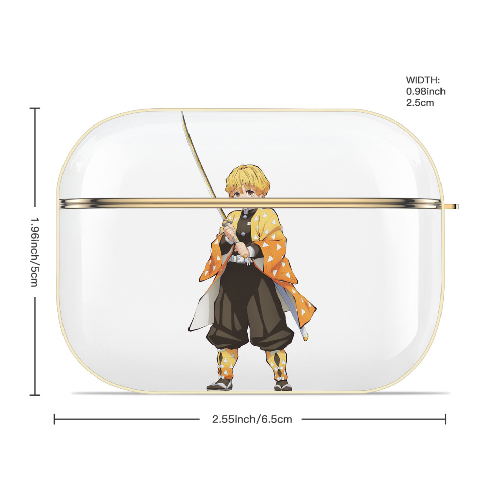 鬼滅の刃（きめつのやいば）我妻 善逸／あがつま ぜんいつ Agatsuma Zenitsu 【AirPods Pro用】ハードシェル保護ケース｜耐衝撃・防指紋・カラビナ付き商品仕様