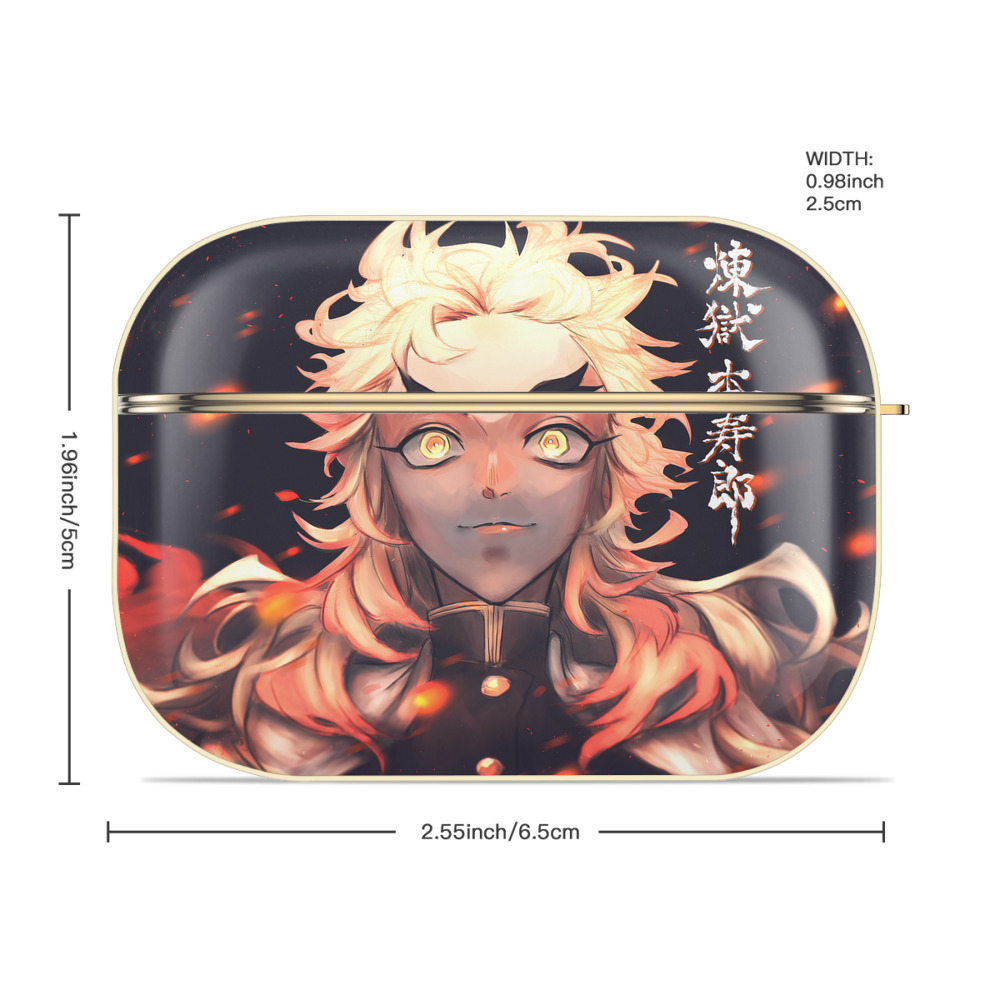 炎柱-煉󠄁獄 杏寿郎／れんごく きょうじゅろう Rengoku Kyoujurou 【AirPods Pro用】ハードシェル保護ケース｜耐衝撃・防指紋・カラビナ付き商品仕様