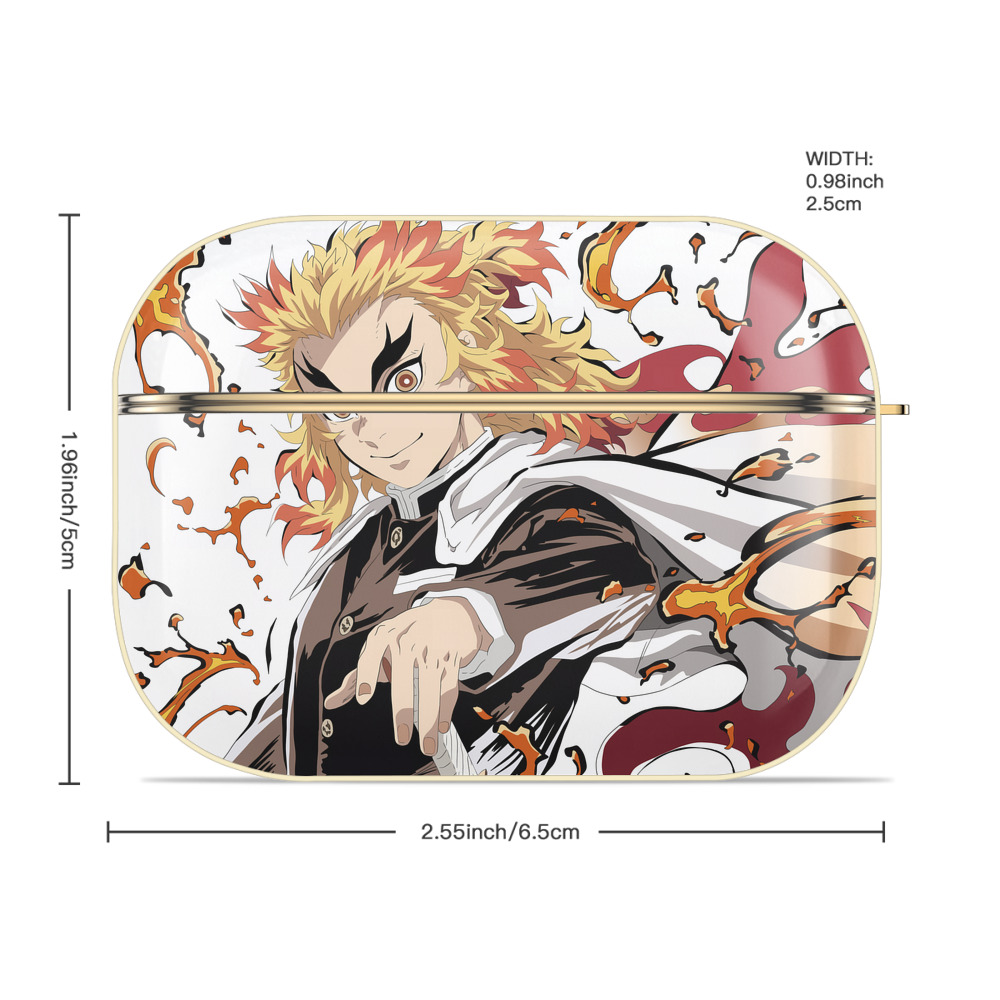 炎柱-煉󠄁獄 杏寿郎／れんごく きょうじゅろう Rengoku Kyoujurou 【AirPods Pro用】ハードシェル保護ケース｜耐衝撃・防指紋・カラビナ付き商品仕様