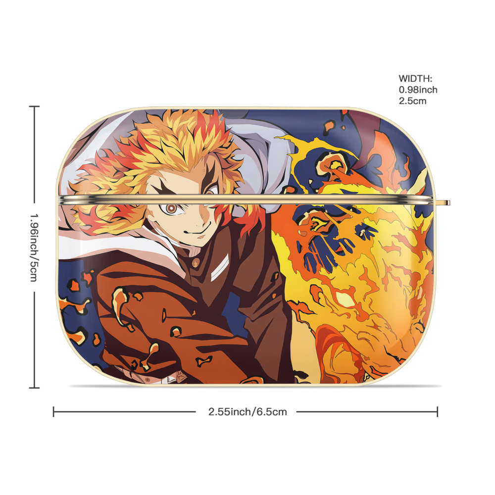 炎柱-煉󠄁獄 杏寿郎／れんごく きょうじゅろう Rengoku Kyoujurou 【AirPods Pro用】ハードシェル保護ケース｜耐衝撃・防指紋・カラビナ付き商品仕様