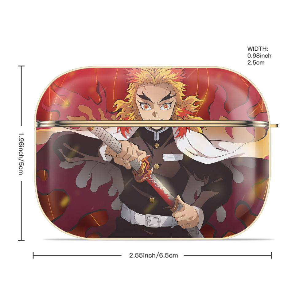 炎柱-煉󠄁獄 杏寿郎／れんごく きょうじゅろう Rengoku Kyoujurou 【AirPods Pro用】ハードシェル保護ケース｜耐衝撃・防指紋・カラビナ付き商品仕様