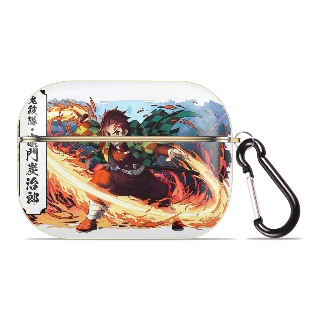 （画像用） 鬼滅の刃 竈門 炭治郎／かまど たんじろう Kamado Tanjirou 【AirPods Pro用】ハードシェル保護ケース｜耐衝撃・防指紋・カラビナ付き商品仕様