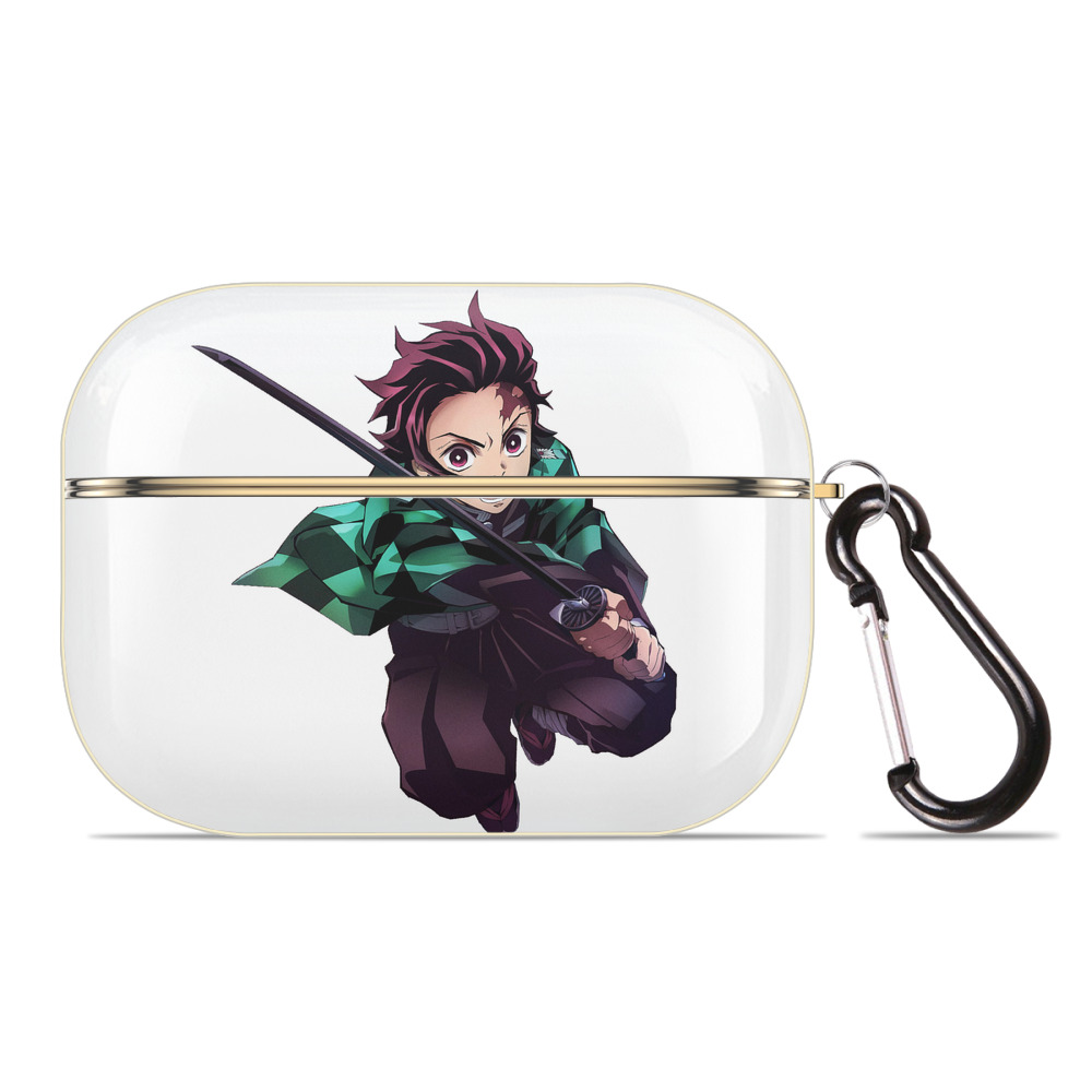 （画像用） 鬼滅の刃 竈門 炭治郎／かまど たんじろう Kamado Tanjirou 【AirPods Pro用】ハードシェル保護ケース｜耐衝撃・防指紋・カラビナ付き商品仕様