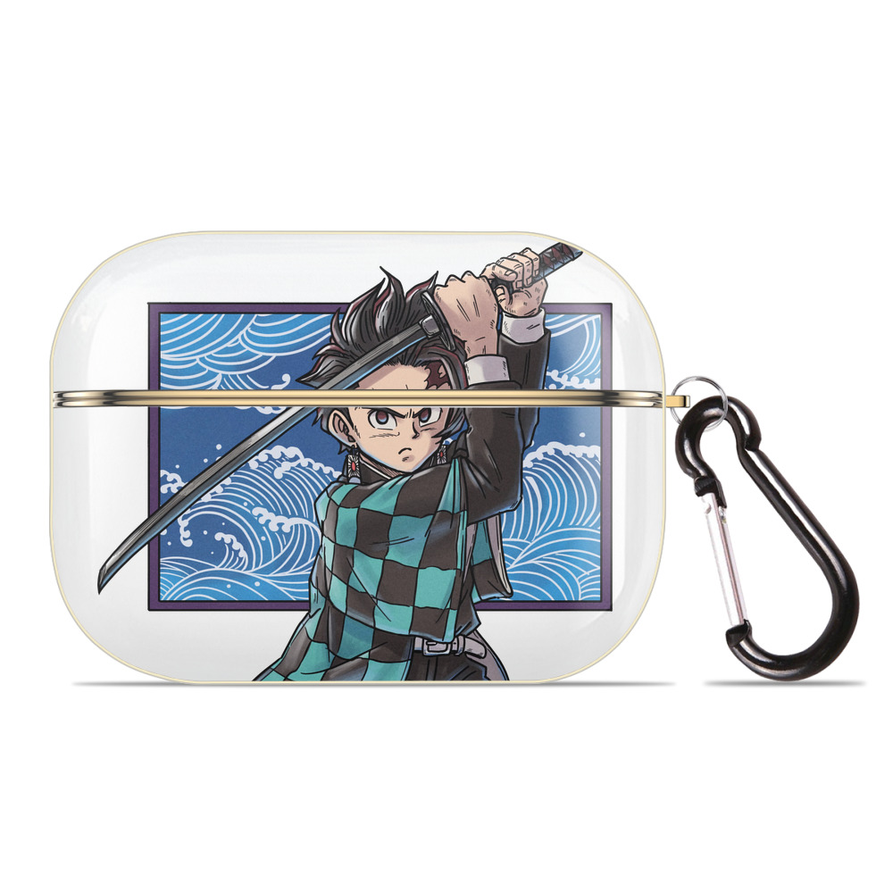 （画像用） 鬼滅の刃 竈門 炭治郎／かまど たんじろう Kamado Tanjirou 【AirPods Pro用】ハードシェル保護ケース｜耐衝撃・防指紋・カラビナ付き商品仕様