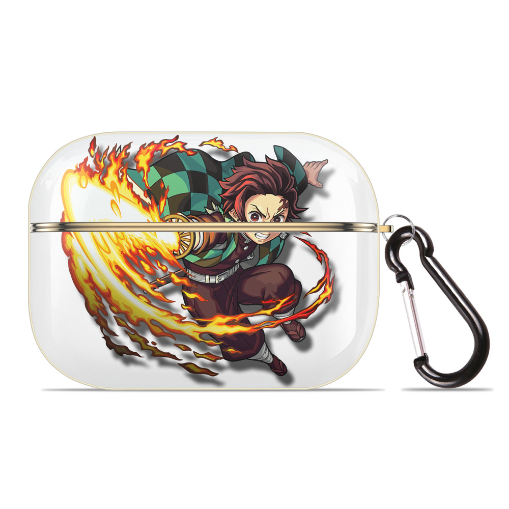 （画像用） 鬼滅の刃 竈門 炭治郎／かまど たんじろう Kamado Tanjirou 【AirPods Pro用】ハードシェル保護ケース｜耐衝撃・防指紋・カラビナ付き商品仕様