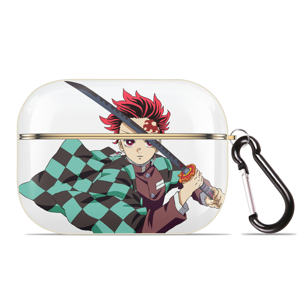 （画像用） 鬼滅の刃 竈門 炭治郎／かまど たんじろう Kamado Tanjirou 【AirPods Pro用】ハードシェル保護ケース｜耐衝撃・防指紋・カラビナ付き商品仕様