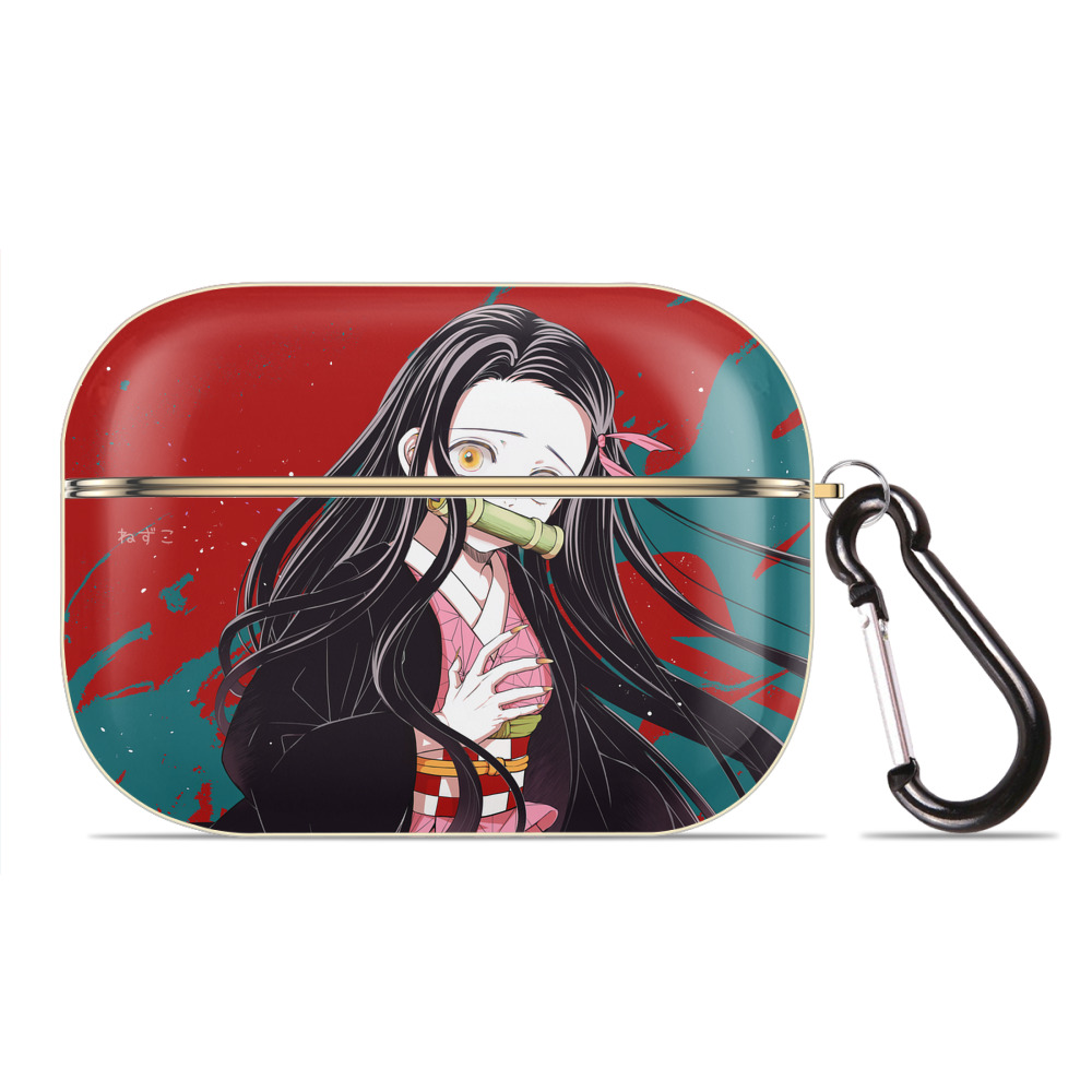 （画像用） 鬼滅の刃（きめつのやいば）竈門 禰󠄀豆子／かまど ねずこ Kamado Nezuko 【AirPods Pro用】ハードシェル保護ケース｜耐衝撃・防指紋・カラビナ付き商品仕様