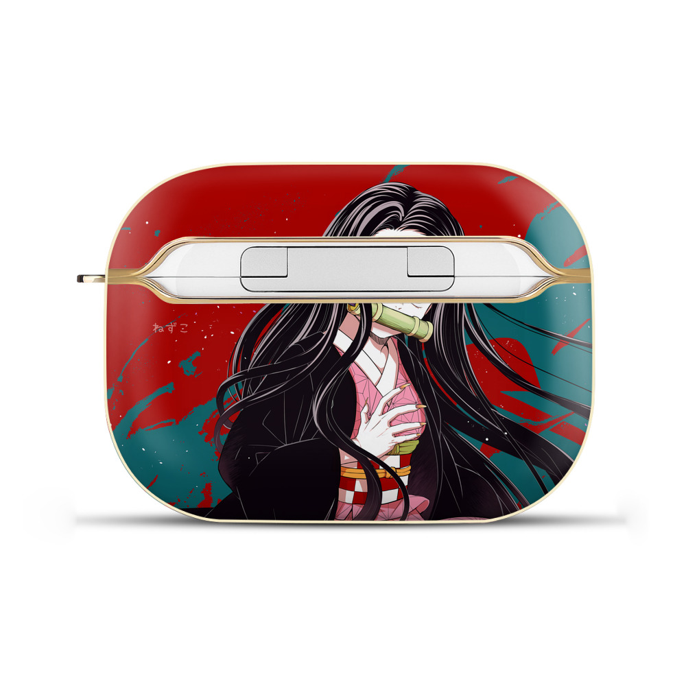 （画像用） 鬼滅の刃（きめつのやいば）竈門 禰󠄀豆子／かまど ねずこ Kamado Nezuko 【AirPods Pro用】ハードシェル保護ケース｜耐衝撃・防指紋・カラビナ付き商品仕様