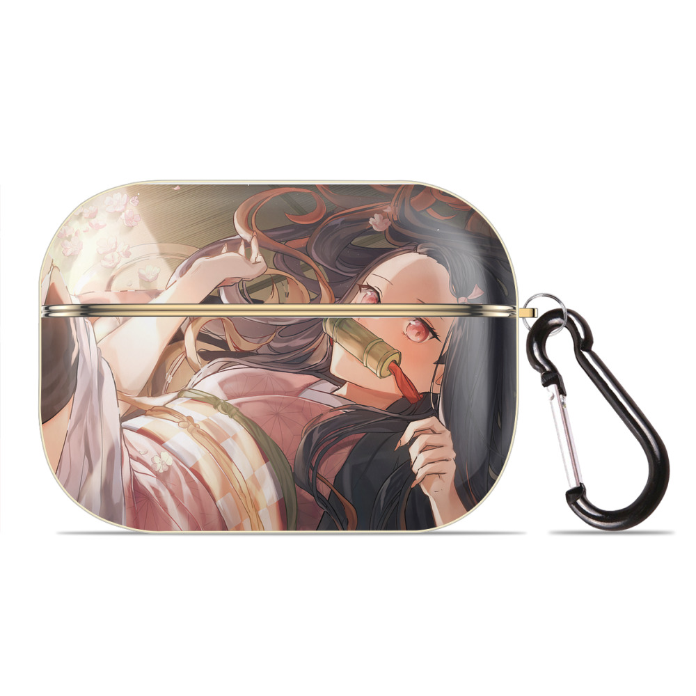 （画像用） 鬼滅の刃（きめつのやいば）竈門 禰󠄀豆子／かまど ねずこ Kamado Nezuko 【AirPods Pro用】ハードシェル保護ケース｜耐衝撃・防指紋・カラビナ付き商品仕様