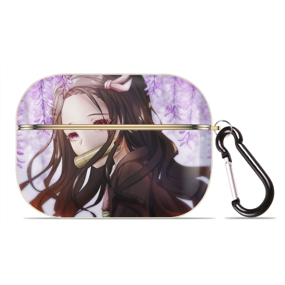 （画像用） 鬼滅の刃（きめつのやいば）竈門 禰󠄀豆子／かまど ねずこ Kamado Nezuko 【AirPods Pro用】ハードシェル保護ケース｜耐衝撃・防指紋・カラビナ付き商品仕様