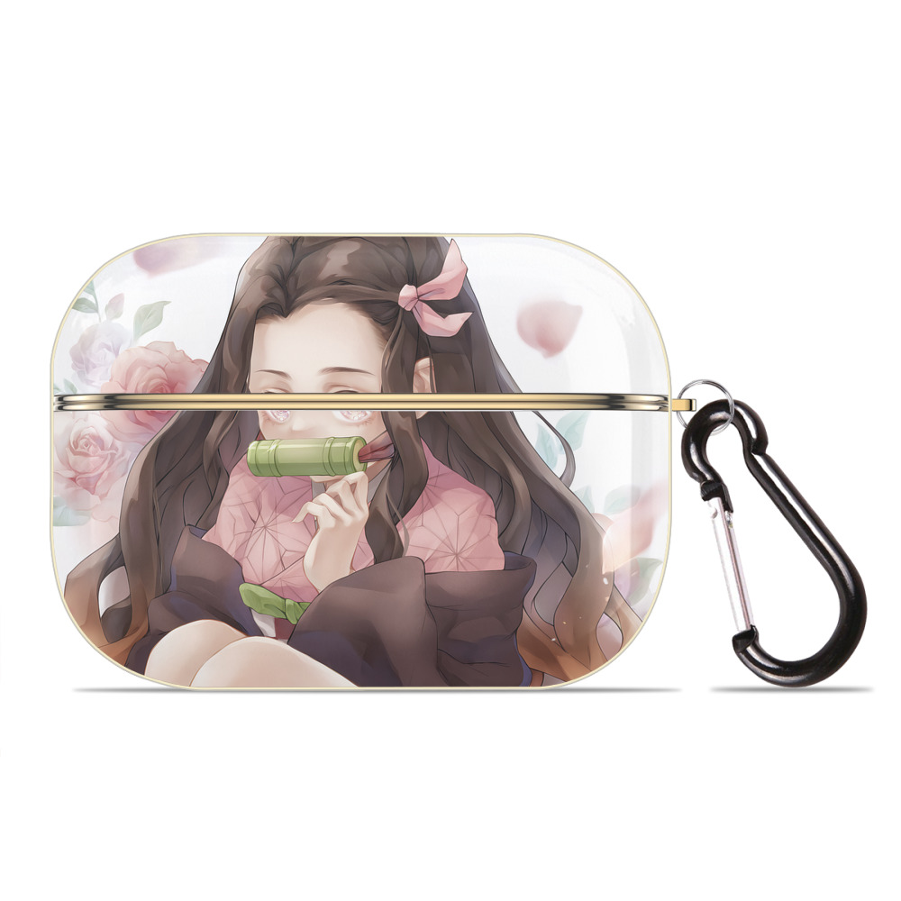 （画像用） 鬼滅の刃（きめつのやいば）竈門 禰󠄀豆子／かまど ねずこ Kamado Nezuko 【AirPods Pro用】ハードシェル保護ケース｜耐衝撃・防指紋・カラビナ付き商品仕様
