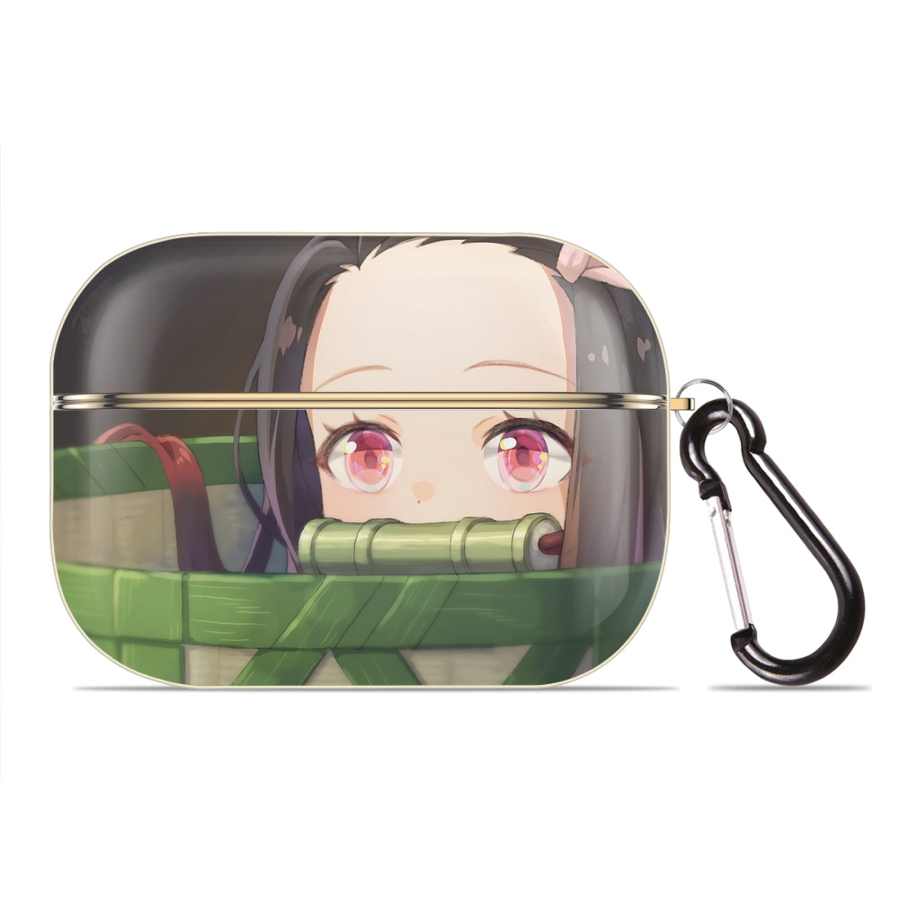（画像用） 鬼滅の刃（きめつのやいば）竈門 禰󠄀豆子／かまど ねずこ Kamado Nezuko 【AirPods Pro用】ハードシェル保護ケース｜耐衝撃・防指紋・カラビナ付き商品仕様