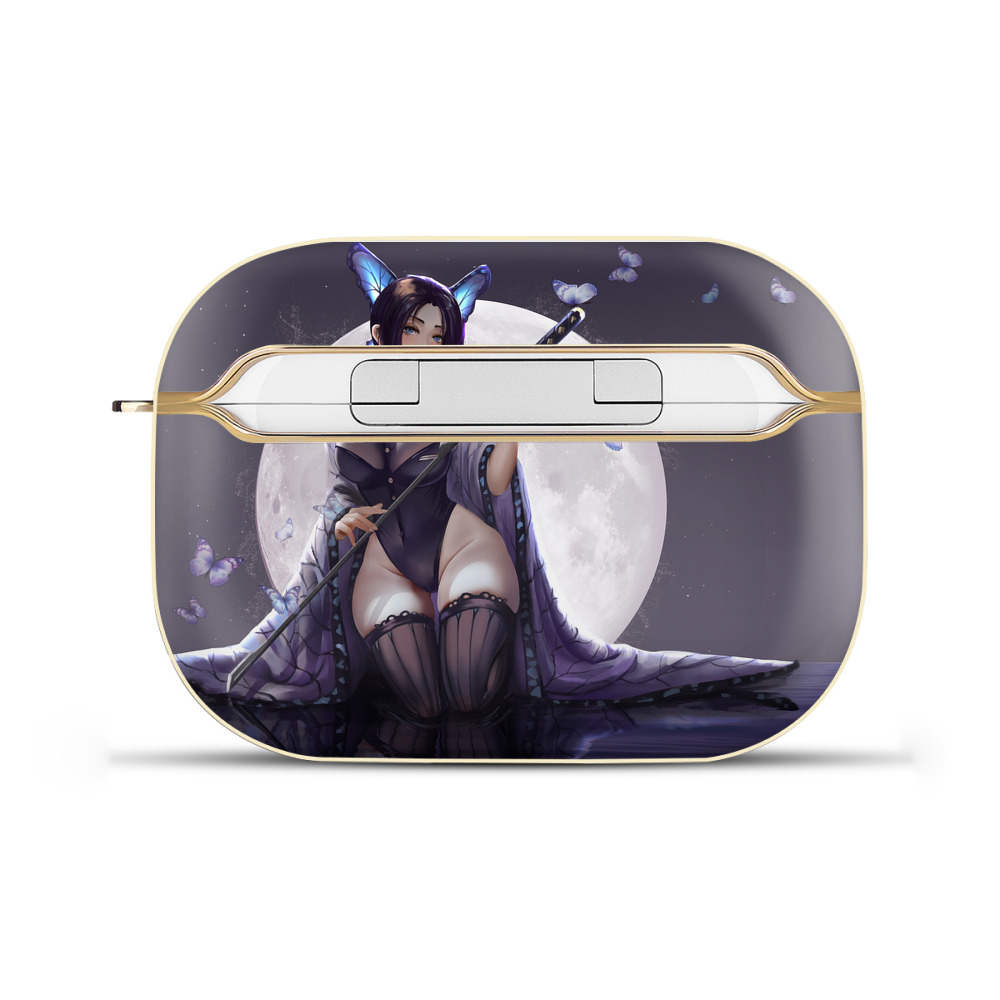 （画像用） 鬼滅の刃（きめつのやいば）蟲柱-胡蝶 しのぶ／こちょう しのぶ Kochou Shinobu 【AirPods Pro用】ハードシェル保護ケース｜耐衝撃・防指紋・カラビナ付き商品仕様