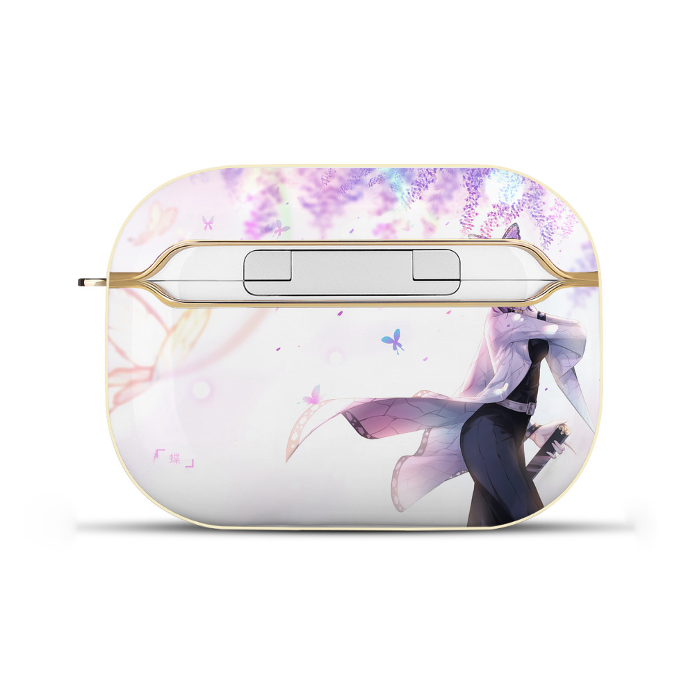 （画像用） 鬼滅の刃（きめつのやいば）蟲柱-胡蝶 しのぶ／こちょう しのぶ Kochou Shinobu 【AirPods Pro用】ハードシェル保護ケース｜耐衝撃・防指紋・カラビナ付き商品仕様