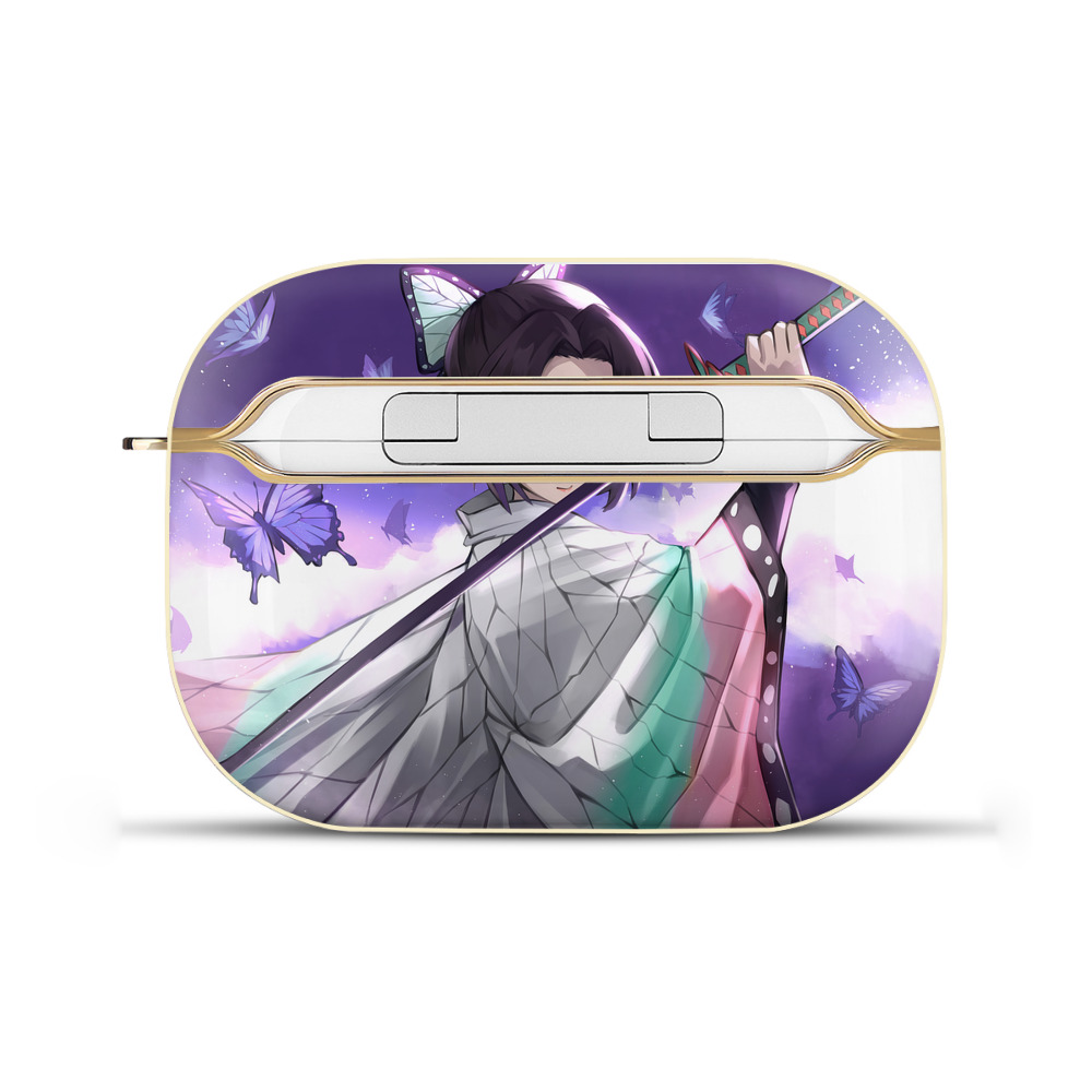 （画像用） 鬼滅の刃（きめつのやいば）蟲柱-胡蝶 しのぶ／こちょう しのぶ Kochou Shinobu 【AirPods Pro用】ハードシェル保護ケース｜耐衝撃・防指紋・カラビナ付き商品仕様