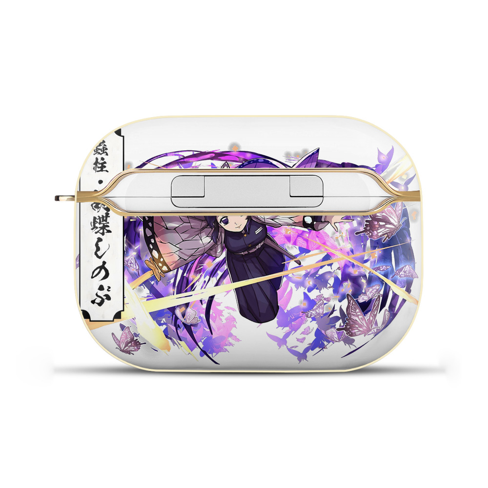 （画像用） 鬼滅の刃（きめつのやいば）蟲柱-胡蝶 しのぶ／こちょう しのぶ Kochou Shinobu 【AirPods Pro用】ハードシェル保護ケース｜耐衝撃・防指紋・カラビナ付き商品仕様