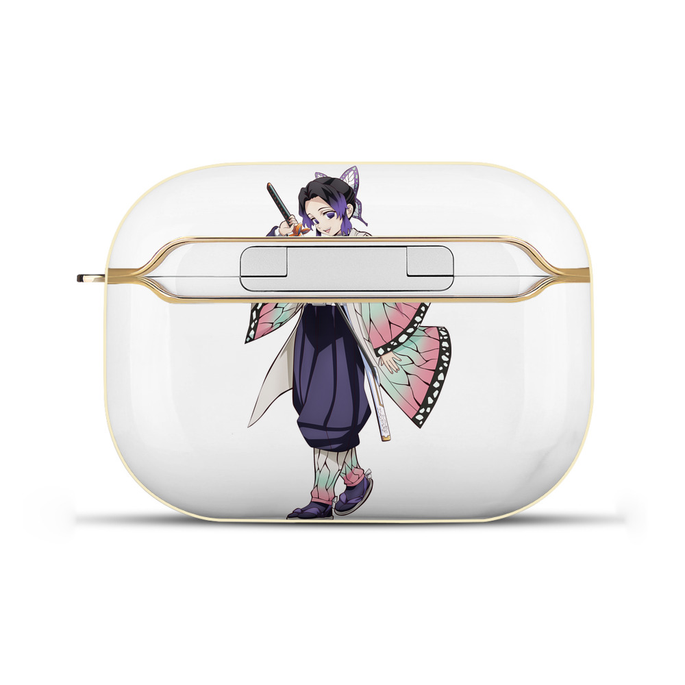 （画像用） 鬼滅の刃（きめつのやいば）蟲柱-胡蝶 しのぶ／こちょう しのぶ Kochou Shinobu 【AirPods Pro用】ハードシェル保護ケース｜耐衝撃・防指紋・カラビナ付き商品仕様