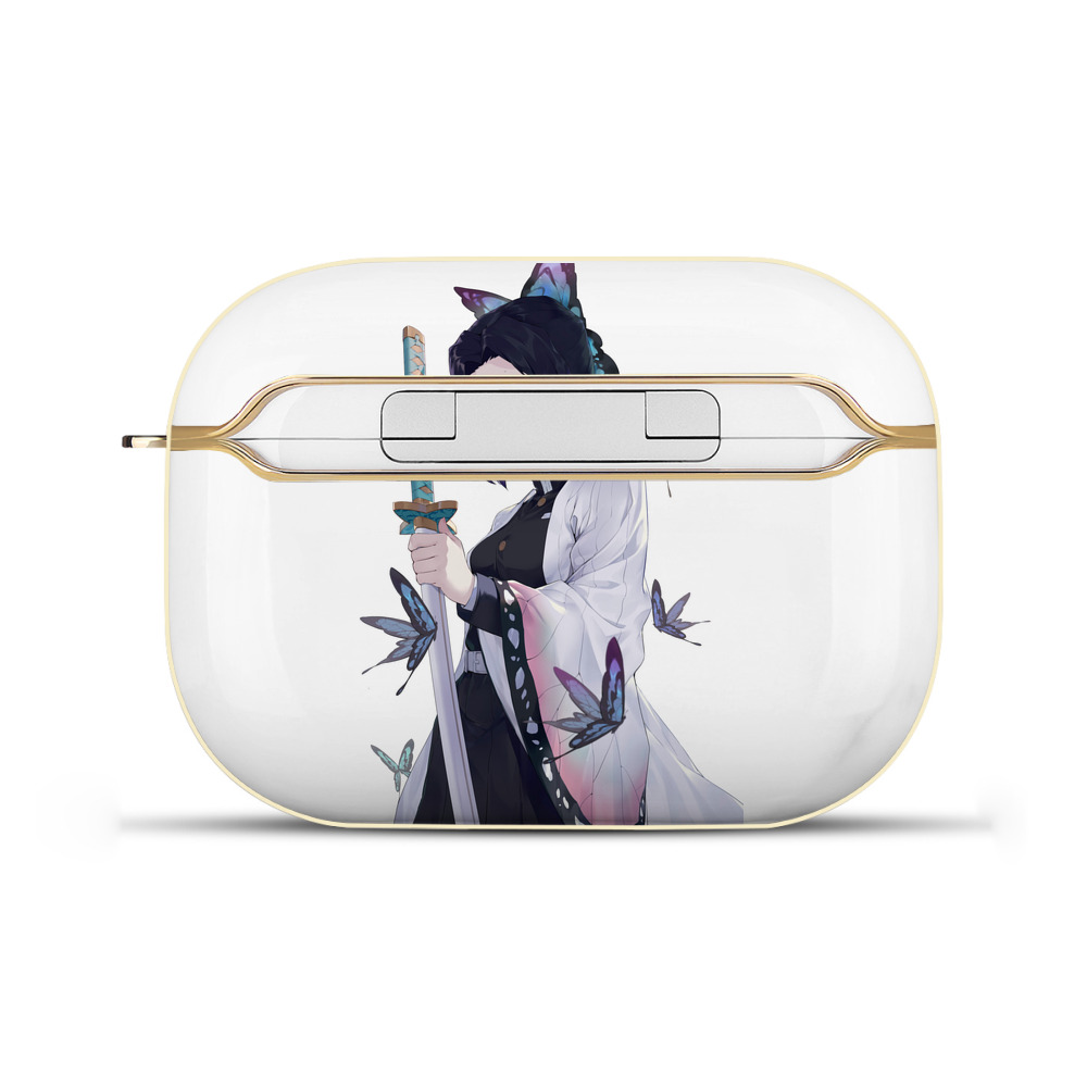 （画像用） 鬼滅の刃（きめつのやいば）蟲柱-胡蝶 しのぶ／こちょう しのぶ Kochou Shinobu 【AirPods Pro用】ハードシェル保護ケース｜耐衝撃・防指紋・カラビナ付き商品仕様