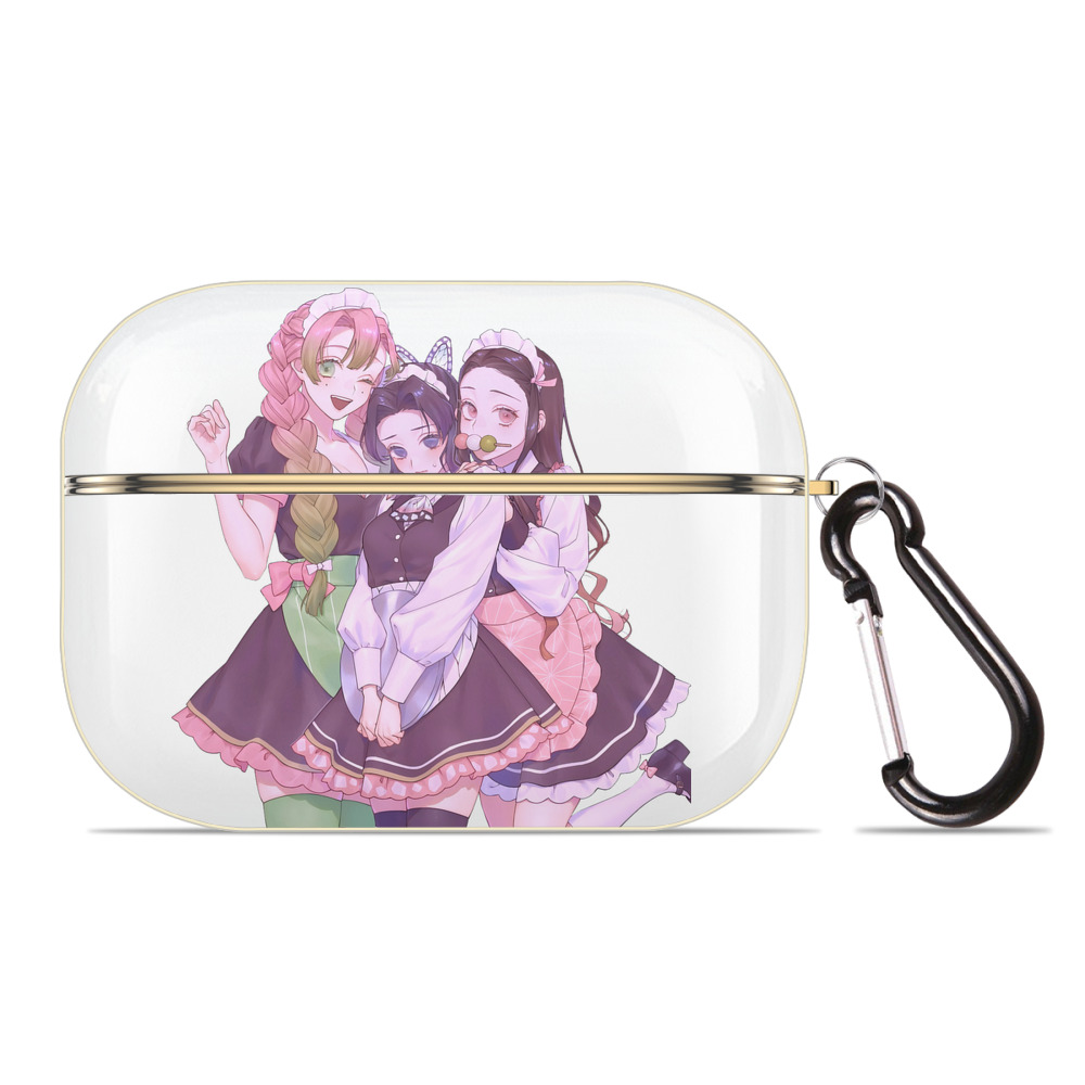 （画像用） 鬼滅の刃（きめつのやいば）蟲柱-胡蝶 しのぶ／こちょう しのぶ Kochou Shinobu 【AirPods Pro用】ハードシェル保護ケース｜耐衝撃・防指紋・カラビナ付き商品仕様