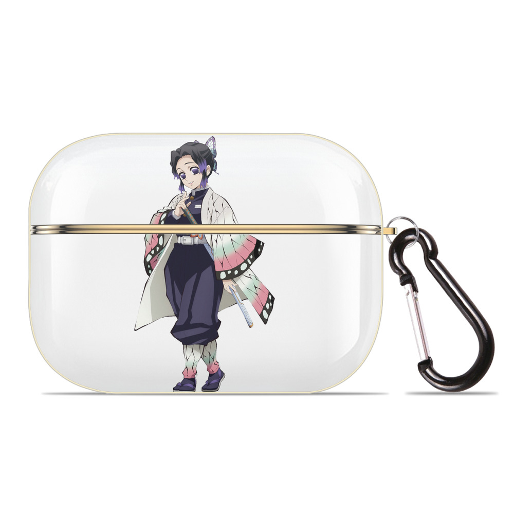 （画像用） 鬼滅の刃（きめつのやいば）蟲柱-胡蝶 しのぶ／こちょう しのぶ Kochou Shinobu 【AirPods Pro用】ハードシェル保護ケース｜耐衝撃・防指紋・カラビナ付き商品仕様