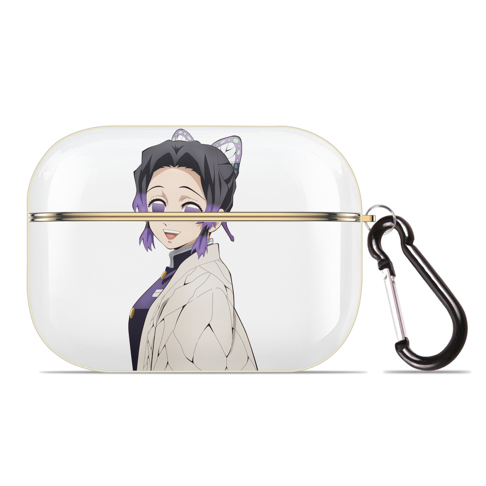 （画像用） 鬼滅の刃（きめつのやいば）蟲柱-胡蝶 しのぶ／こちょう しのぶ Kochou Shinobu 【AirPods Pro用】ハードシェル保護ケース｜耐衝撃・防指紋・カラビナ付き商品仕様