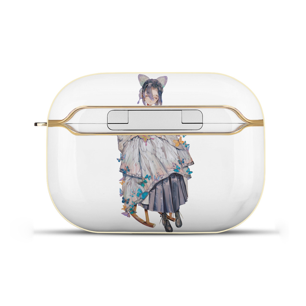 （画像用） 鬼滅の刃（きめつのやいば）蟲柱-胡蝶 しのぶ／こちょう しのぶ Kochou Shinobu 【AirPods Pro用】ハードシェル保護ケース｜耐衝撃・防指紋・カラビナ付き商品仕様