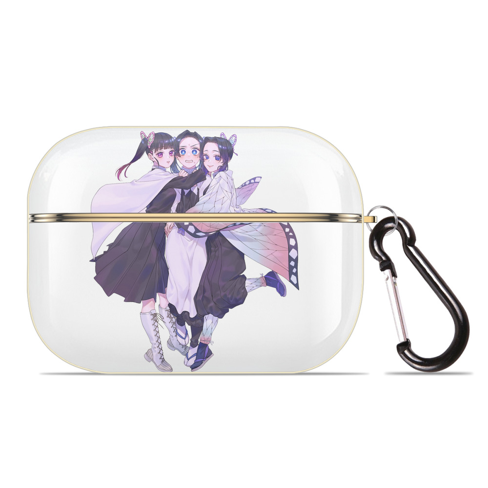 （画像用） 鬼滅の刃（きめつのやいば）蟲柱-胡蝶 しのぶ／こちょう しのぶ Kochou Shinobu 【AirPods Pro用】ハードシェル保護ケース｜耐衝撃・防指紋・カラビナ付き商品仕様