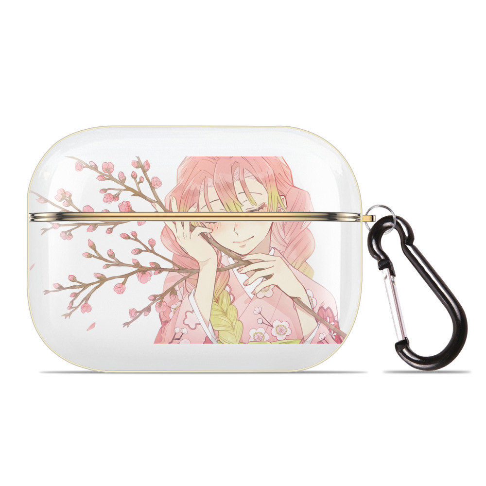 （画像用） 鬼滅の刃（きめつのやいば）恋柱-甘露寺 蜜璃／かんろじ みつり Kanroji Mitsuri 【AirPods Pro用】ハードシェル保護ケース｜耐衝撃・防指紋・カラビナ付き商品仕様