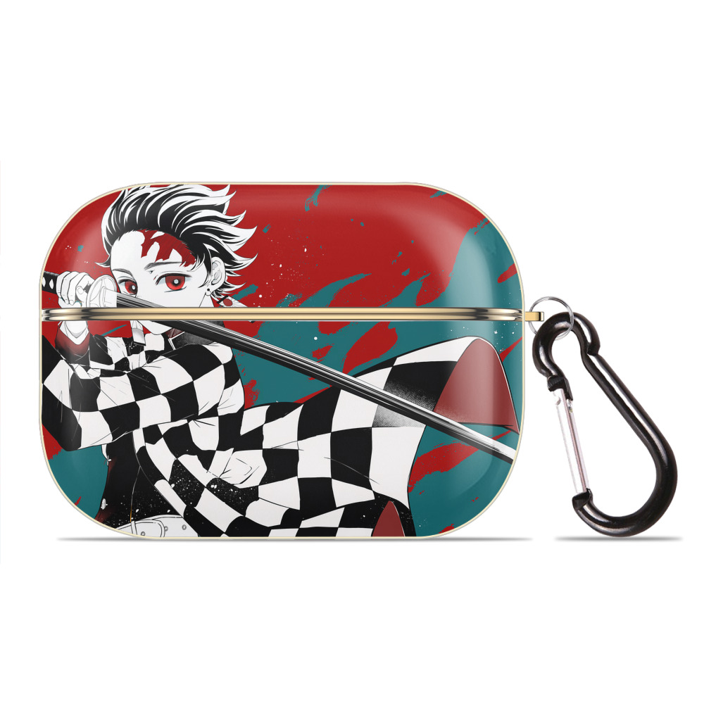 （画像用） 鬼滅の刃（きめつのやいば）竈門 炭治郎／かまど たんじろう Kamado Tanjirou 【AirPods Pro用】ハードシェル保護ケース｜耐衝撃・防指紋・カラビナ付き商品仕様