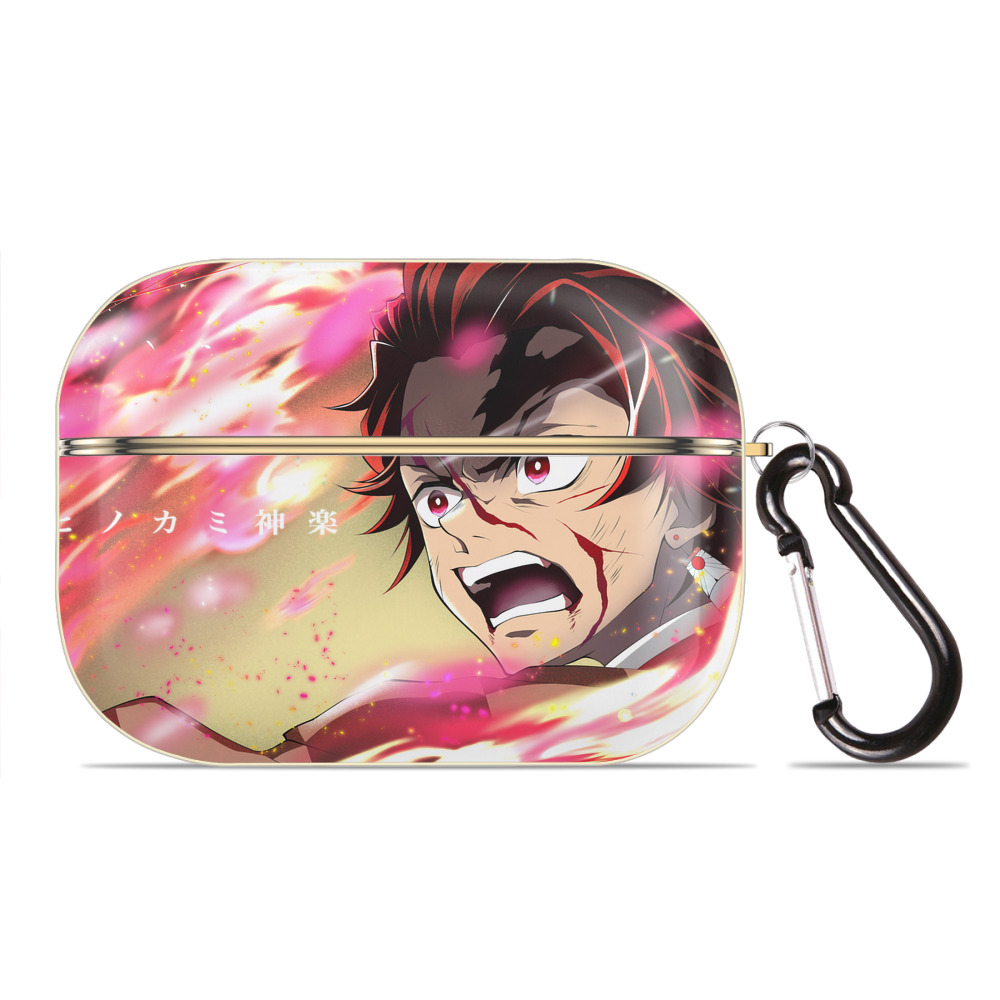 （画像用） 鬼滅の刃（きめつのやいば）竈門 炭治郎／かまど たんじろう Kamado Tanjirou 【AirPods Pro用】ハードシェル保護ケース｜耐衝撃・防指紋・カラビナ付き商品仕様