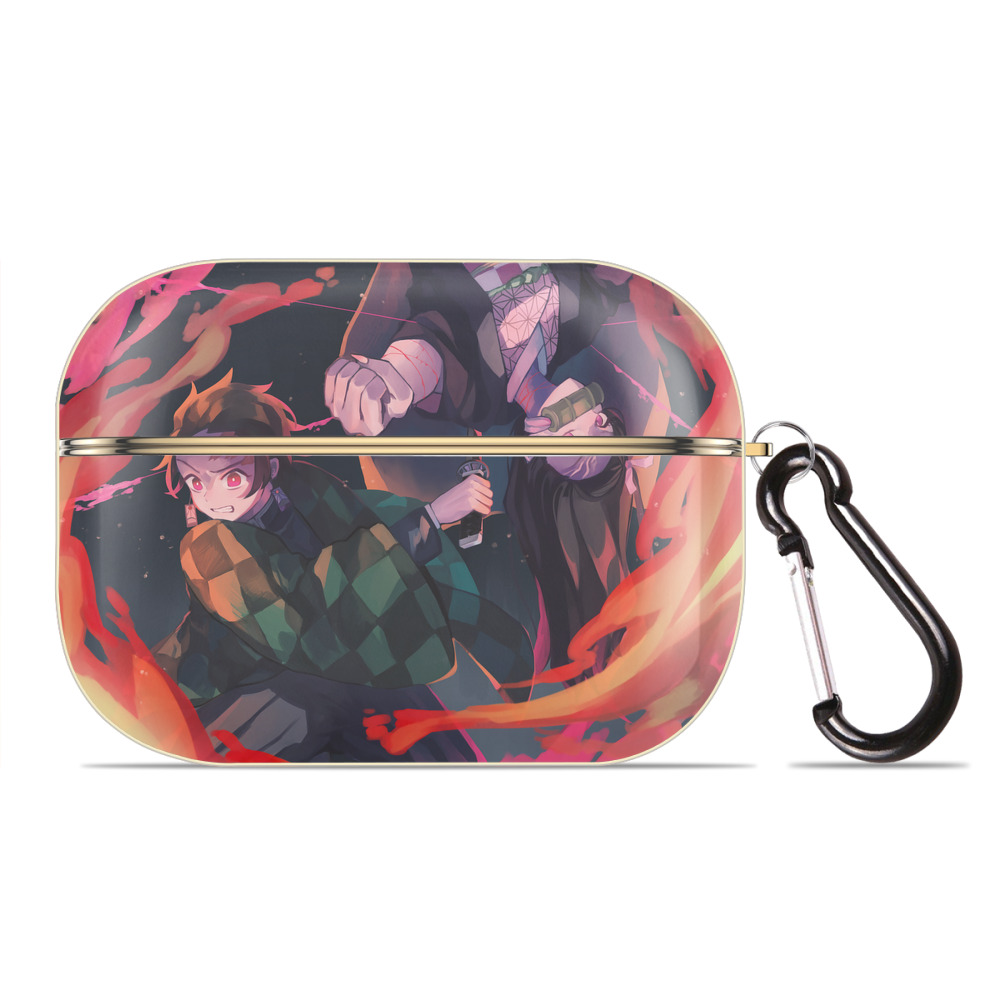 （画像用） 鬼滅の刃（きめつのやいば）竈門 炭治郎／かまど たんじろう Kamado Tanjirou 【AirPods Pro用】ハードシェル保護ケース｜耐衝撃・防指紋・カラビナ付き商品仕様