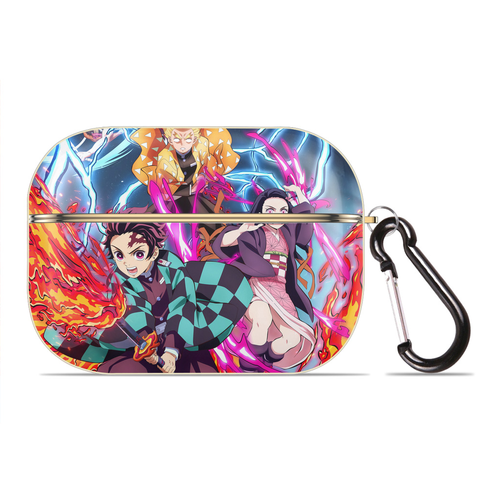 （画像用） 鬼滅の刃（きめつのやいば）竈門 炭治郎／かまど たんじろう Kamado Tanjirou 【AirPods Pro用】ハードシェル保護ケース｜耐衝撃・防指紋・カラビナ付き商品仕様