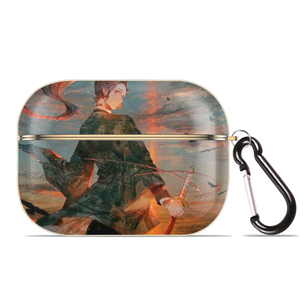 （画像用） 鬼滅の刃（きめつのやいば）竈門 炭治郎／かまど たんじろう Kamado Tanjirou 【AirPods Pro用】ハードシェル保護ケース｜耐衝撃・防指紋・カラビナ付き商品仕様