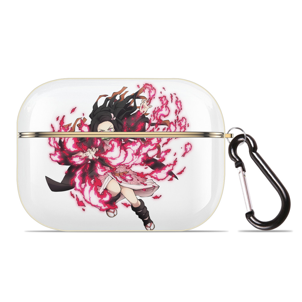 （画像用） 鬼滅の刃（きめつのやいば）竈門 禰󠄀豆子／かまど ねずこ Kamado Nezuko 【AirPods Pro用】ハードシェル保護ケース｜耐衝撃・防指紋・カラビナ付き商品仕様