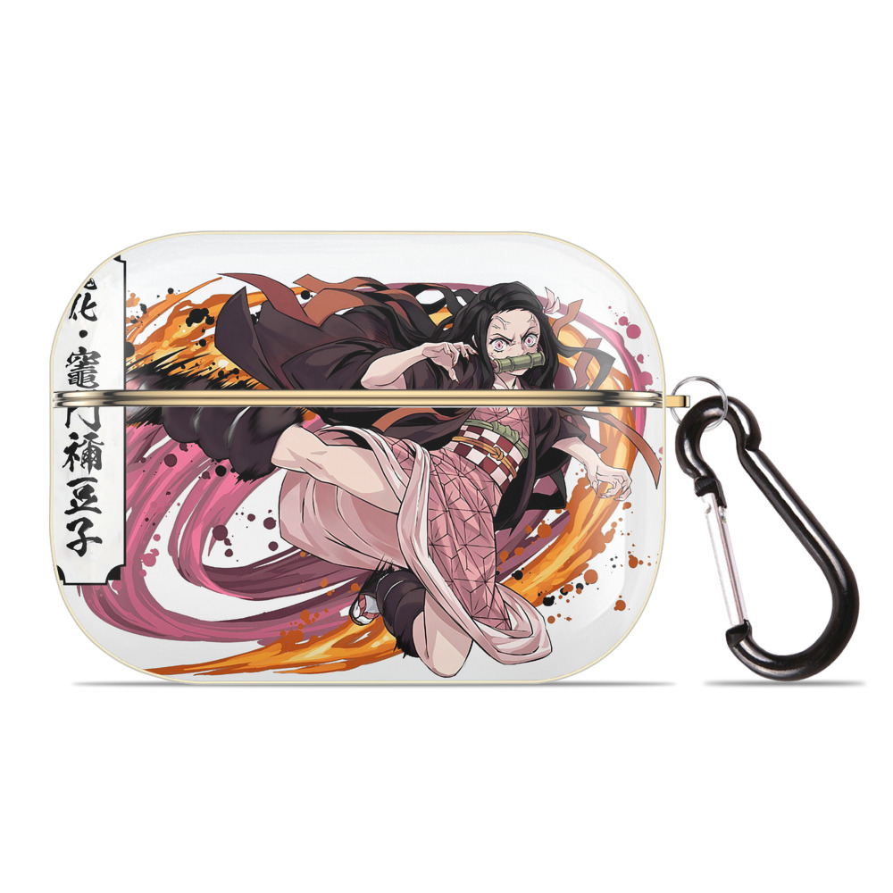 （画像用） 鬼滅の刃（きめつのやいば）竈門 禰󠄀豆子／かまど ねずこ Kamado Nezuko 【AirPods Pro用】ハードシェル保護ケース｜耐衝撃・防指紋・カラビナ付き商品仕様