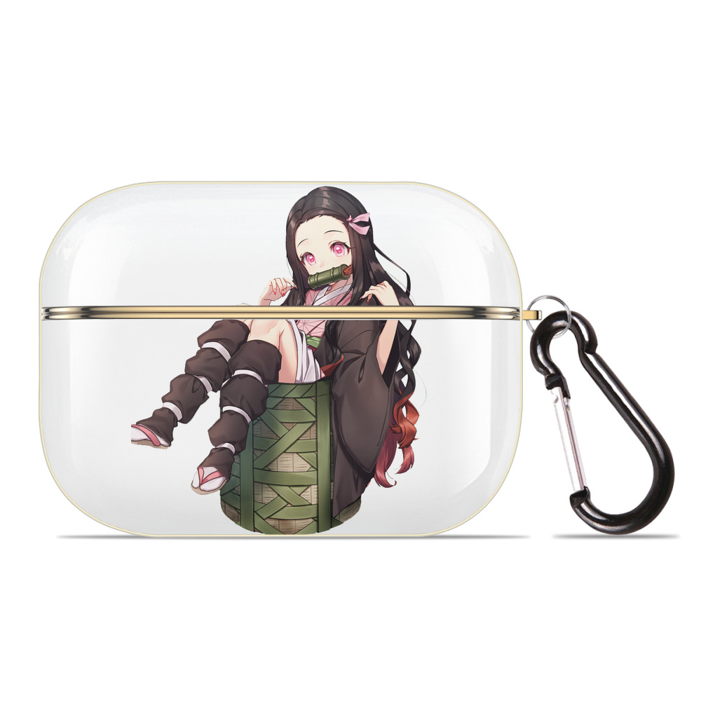 （画像用） 鬼滅の刃（きめつのやいば）竈門 禰󠄀豆子／かまど ねずこ Kamado Nezuko 【AirPods Pro用】ハードシェル保護ケース｜耐衝撃・防指紋・カラビナ付き商品仕様