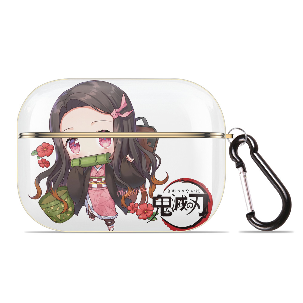 （画像用） 鬼滅の刃（きめつのやいば）竈門 禰󠄀豆子／かまど ねずこ Kamado Nezuko 【AirPods Pro用】ハードシェル保護ケース｜耐衝撃・防指紋・カラビナ付き商品仕様