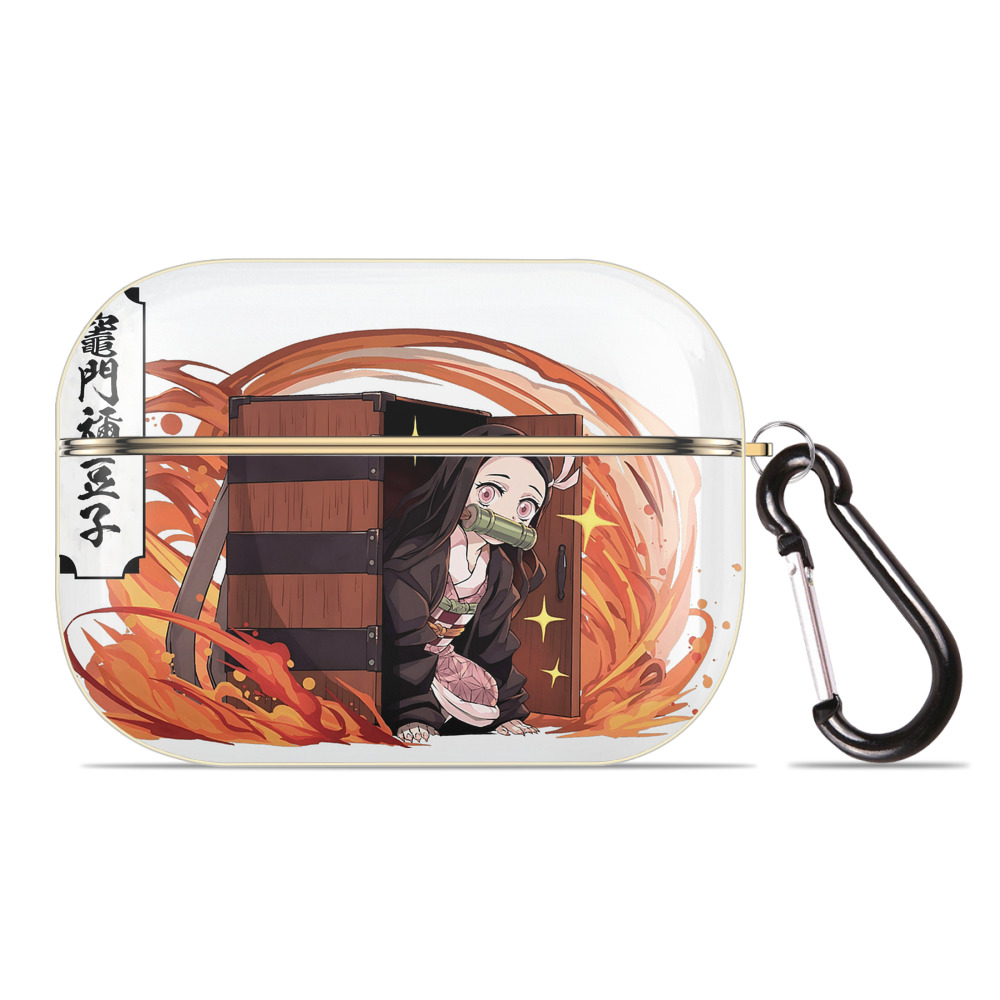 （画像用） 鬼滅の刃（きめつのやいば）竈門 禰󠄀豆子／かまど ねずこ Kamado Nezuko 【AirPods Pro用】ハードシェル保護ケース｜耐衝撃・防指紋・カラビナ付き商品仕様