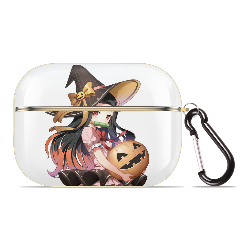 （画像用） 鬼滅の刃（きめつのやいば）竈門 禰󠄀豆子／かまど ねずこ Kamado Nezuko 【AirPods Pro用】ハードシェル保護ケース｜耐衝撃・防指紋・カラビナ付き商品仕様