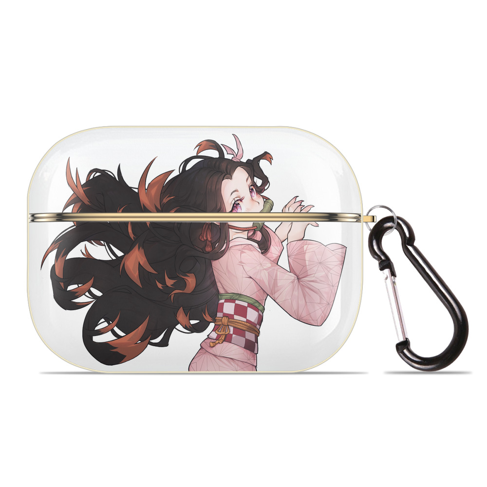 （画像用） 鬼滅の刃（きめつのやいば）竈門 禰󠄀豆子／かまど ねずこ Kamado Nezuko 【AirPods Pro用】ハードシェル保護ケース｜耐衝撃・防指紋・カラビナ付き商品仕様