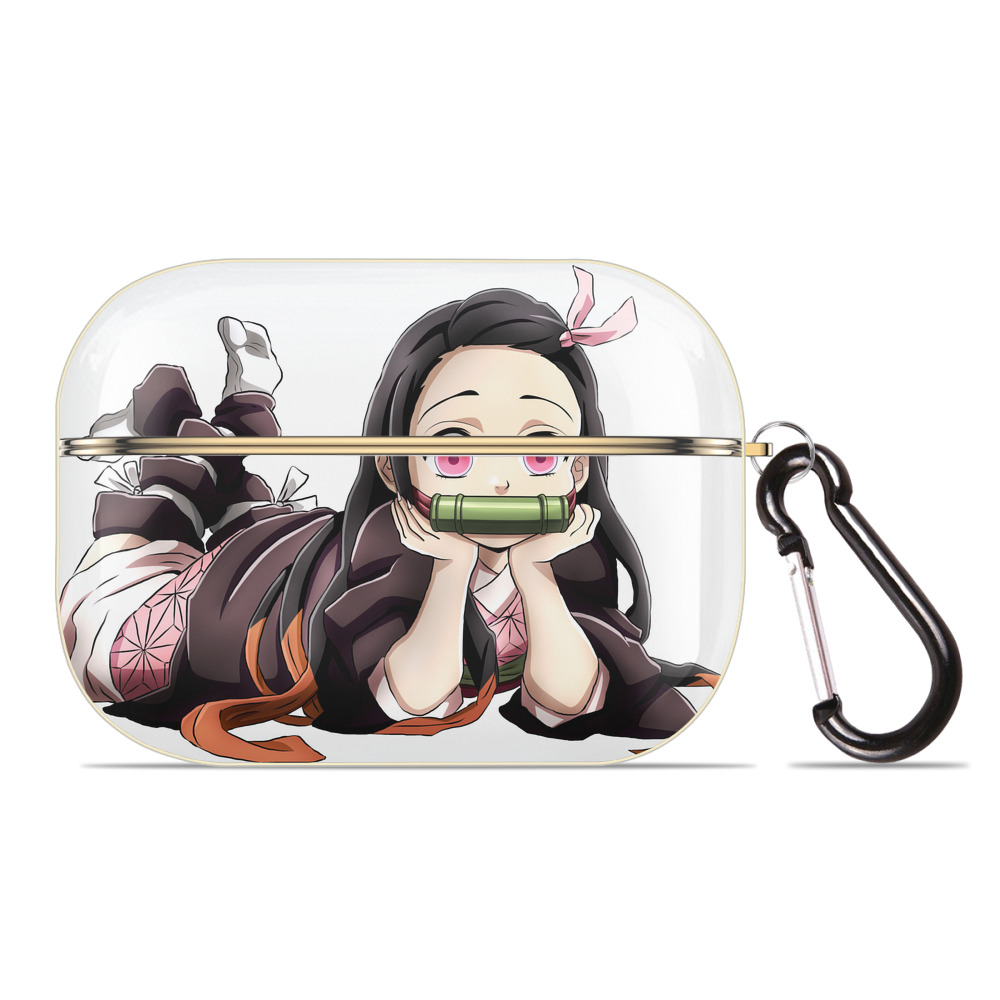 （画像用） 鬼滅の刃（きめつのやいば）竈門 禰󠄀豆子／かまど ねずこ Kamado Nezuko 【AirPods Pro用】ハードシェル保護ケース｜耐衝撃・防指紋・カラビナ付き商品仕様