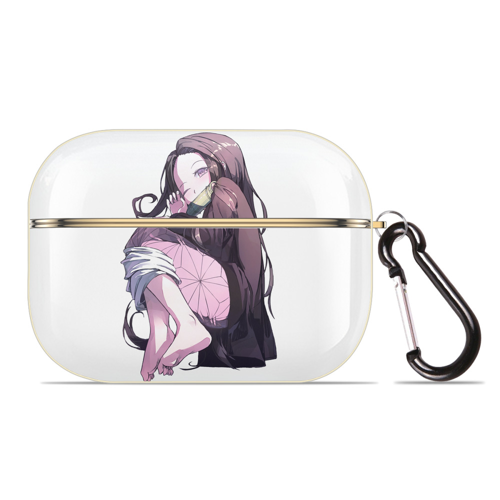（画像用） 鬼滅の刃（きめつのやいば）竈門 禰󠄀豆子／かまど ねずこ Kamado Nezuko 【AirPods Pro用】ハードシェル保護ケース｜耐衝撃・防指紋・カラビナ付き商品仕様