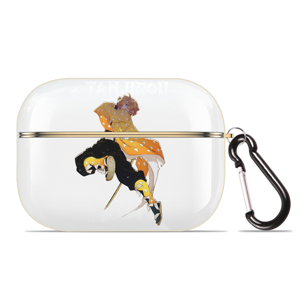 （画像用） 鬼滅の刃（きめつのやいば）我妻 善逸／あがつま ぜんいつ Agatsuma Zenitsu 【AirPods Pro用】ハードシェル保護ケース｜耐衝撃・防指紋・カラビナ付き商品仕様