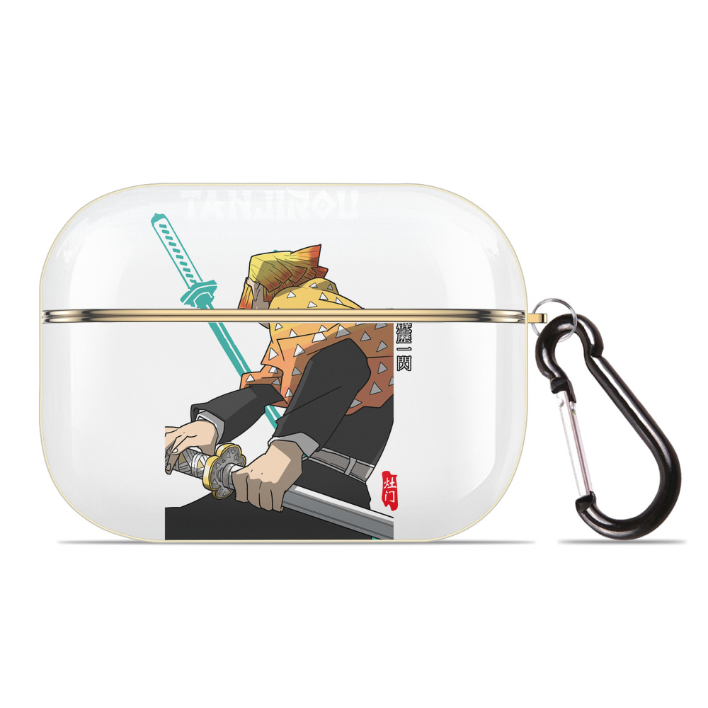 （画像用） 鬼滅の刃（きめつのやいば）我妻 善逸／あがつま ぜんいつ Agatsuma Zenitsu 【AirPods Pro用】ハードシェル保護ケース｜耐衝撃・防指紋・カラビナ付き商品仕様