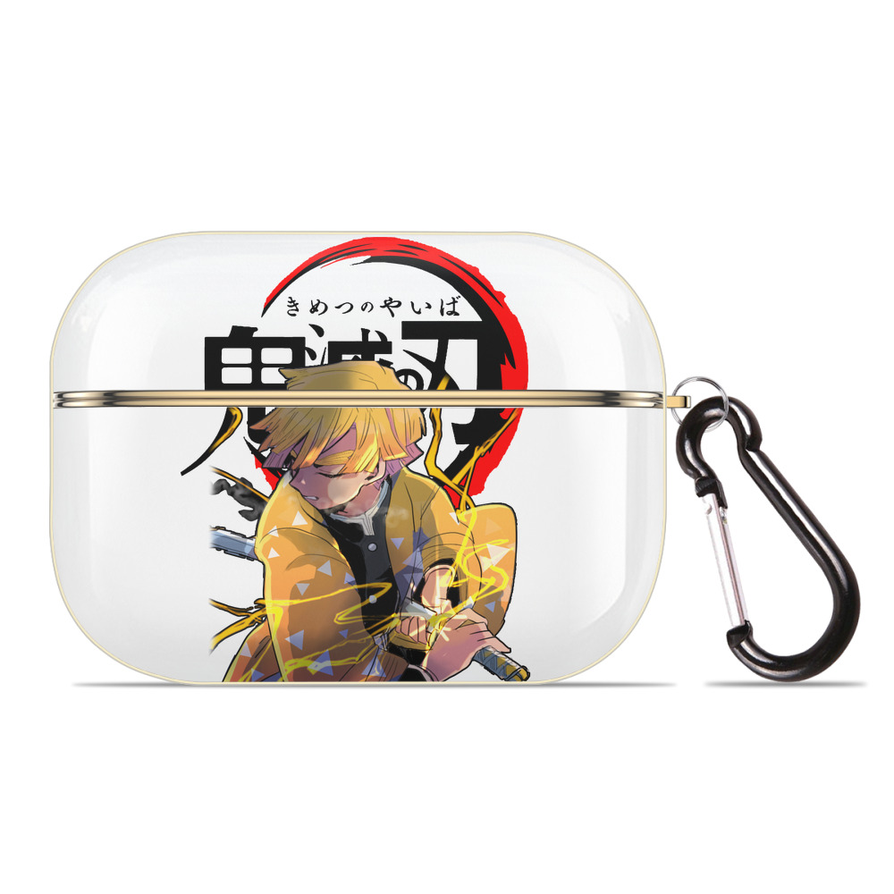 （画像用） 鬼滅の刃（きめつのやいば）我妻 善逸／あがつま ぜんいつ Agatsuma Zenitsu 【AirPods Pro用】ハードシェル保護ケース｜耐衝撃・防指紋・カラビナ付き商品仕様