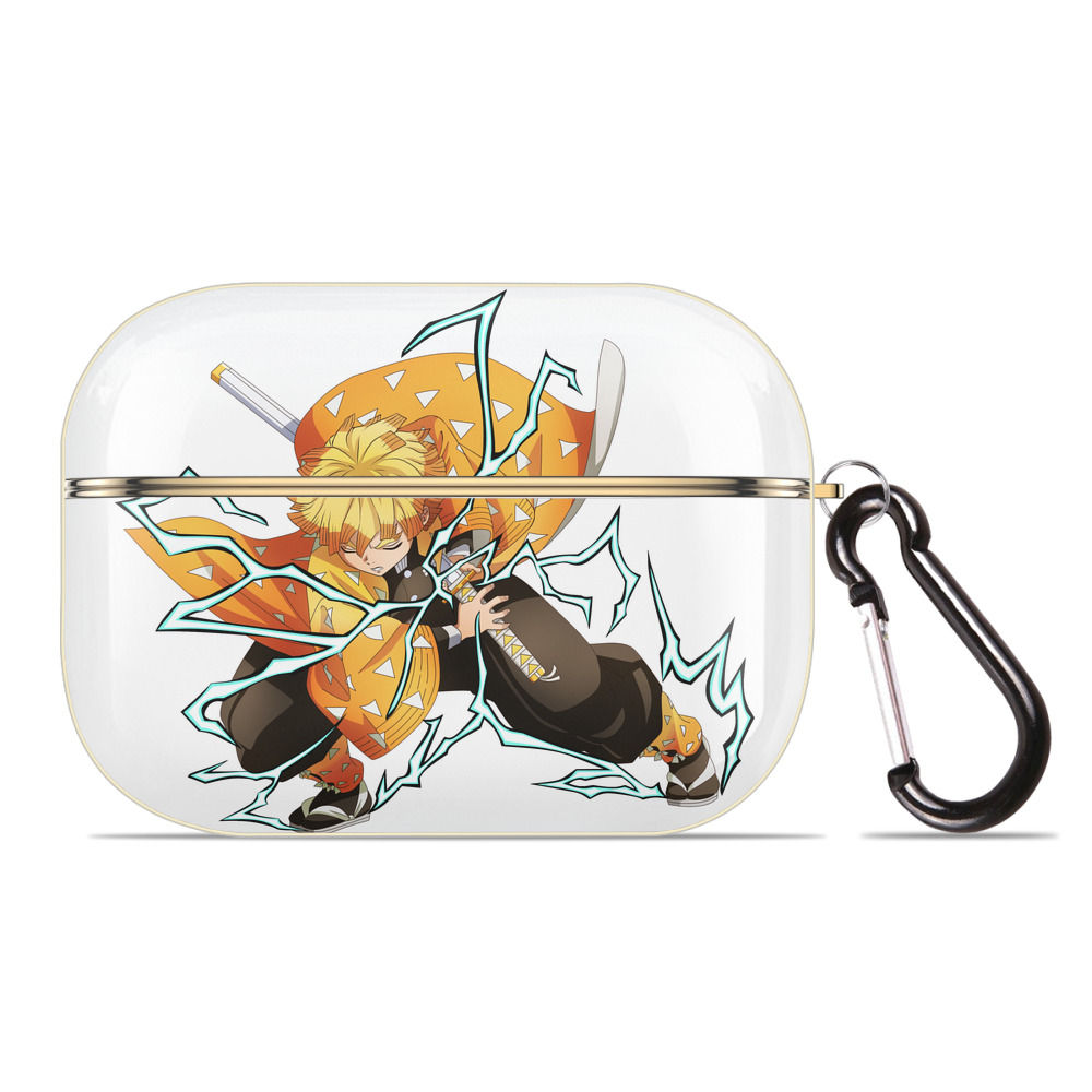 （画像用） 鬼滅の刃（きめつのやいば）我妻 善逸／あがつま ぜんいつ Agatsuma Zenitsu 【AirPods Pro用】ハードシェル保護ケース｜耐衝撃・防指紋・カラビナ付き商品仕様